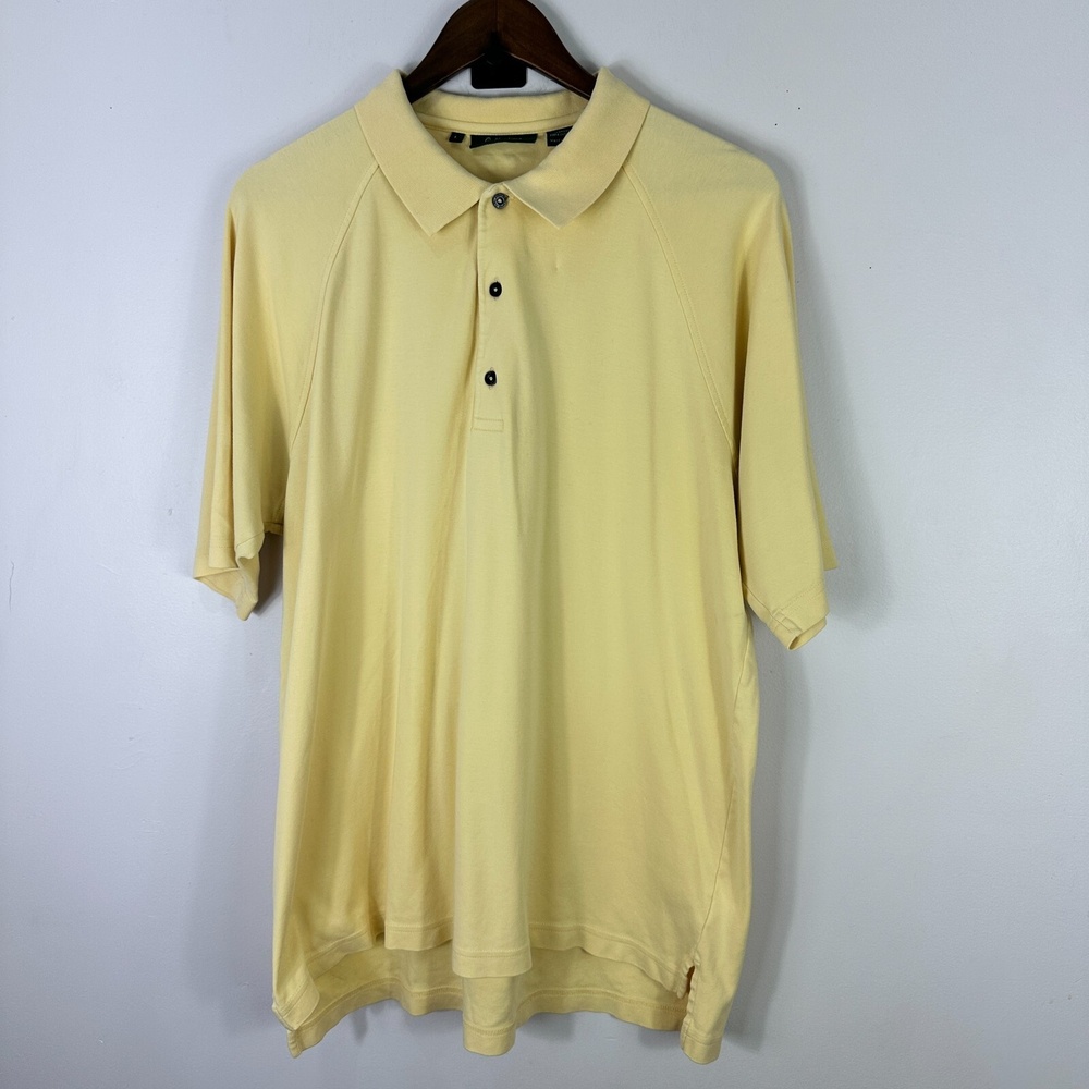 Bobby Jones Polo Shirt Mens Large Yellow Pima Cotton Short Sleeve Golf Classic